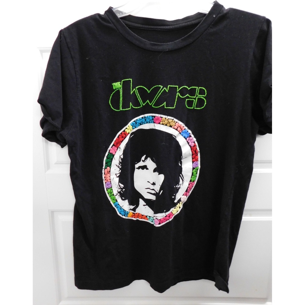 Mi Tribu‎ Womens Embroidered The Doors T-shirt  sz M